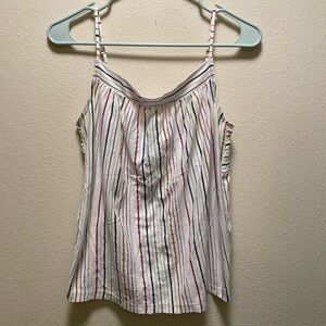 J. Crew Glitter Stripe Spaghetti Strap Tank S
